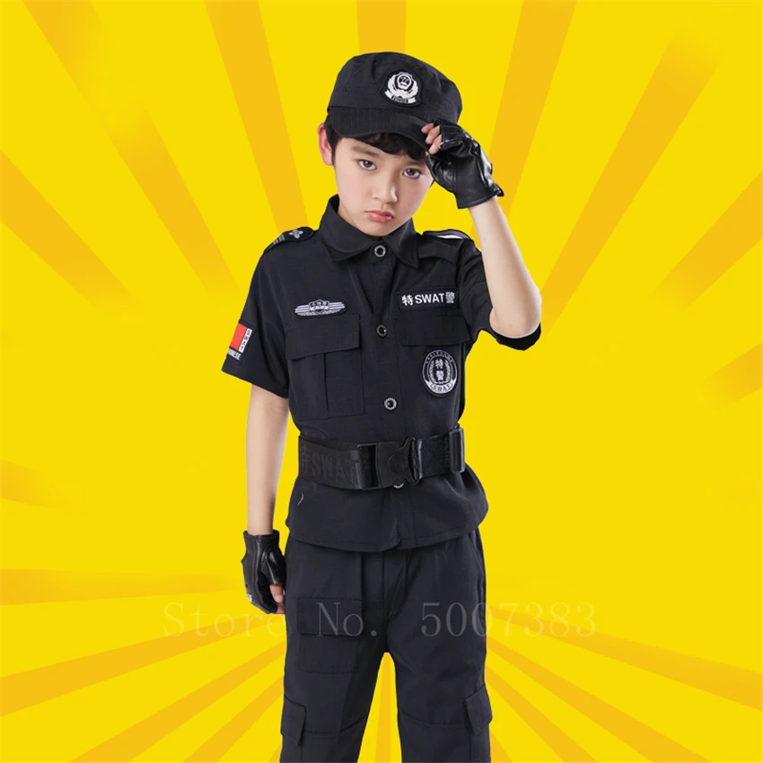 Полицейская детская военвечерние полицейская армейская униформа для девочек и