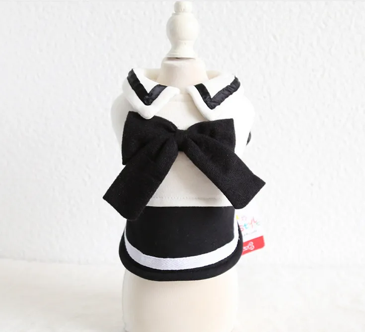 Хлопковая одежда для домашних животных собак зимнее теплое платье белая черная