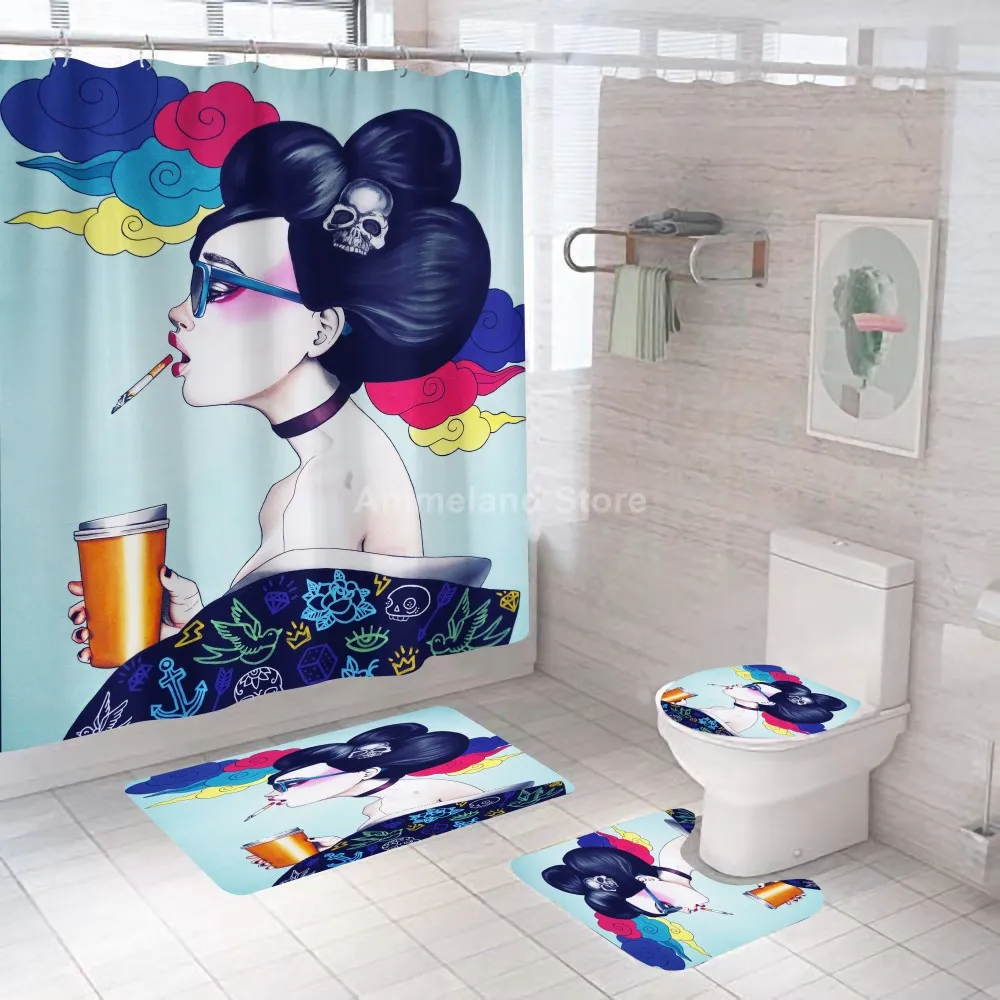 Занавеска для душа африканских девушек сексуальная женская занавеска ванной