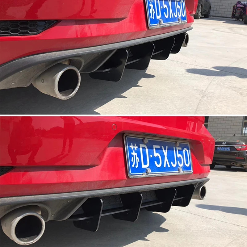 

Rear Lip Diffuser Trim Cover for Volkswagen VW Golf VII MK6 GTI Fins Shark Style ABS Bumper Protector Car Styling MK6 GTI Only