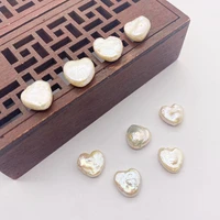 1pc natural freshwater pearl beads white heart shaped beads for jewelry making charms for bracelets diy accessories 11x12mm
