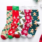 Зимние хлопковые Подарочные женские рождественские носки для пар Рождественская Упаковка конфет Рождественская елка украшения мягкие и удобные носки
