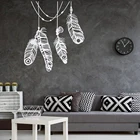 Перо виниловые настенные наклейки-Boho настенный Декор для дома-богемная Настенная Наклейка Спальня перо Дизайн домашний декор DIY