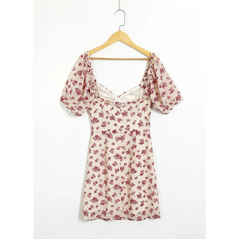 2020 модное летнее сексуальное платье с квадратным воротником пышное коротким