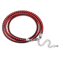women fashion jewelry red black braided leather bracelet handmade multilayer wrap bracelets length adjustable sp0536