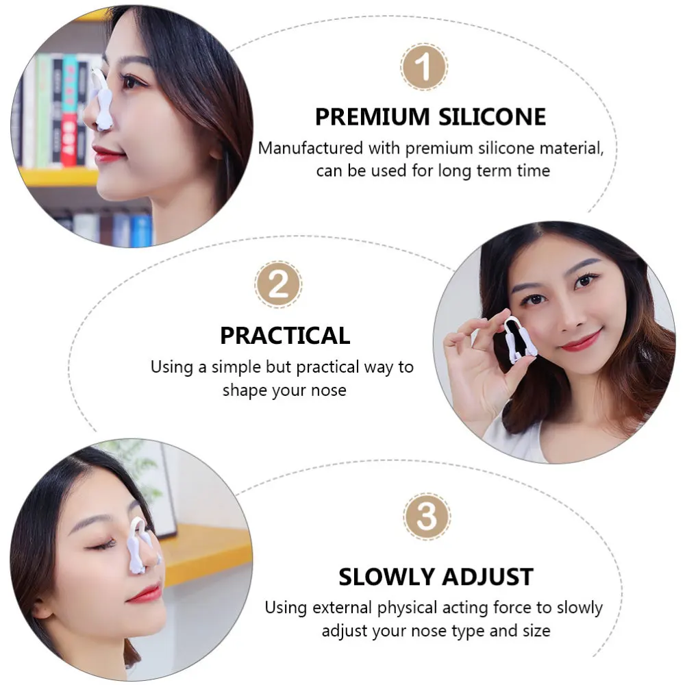 

2pcs Nose Shaper Clips Nose Lifting Clips Silicone Nose Bridge Lifter