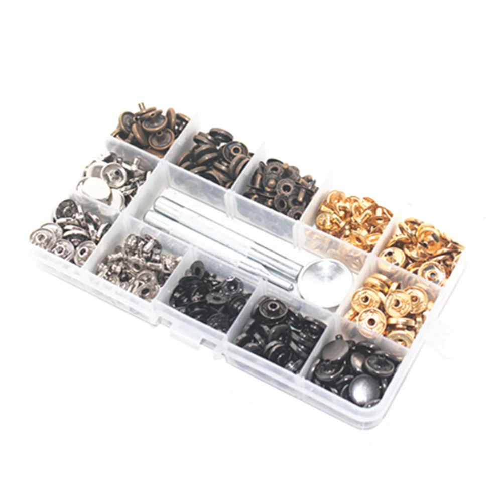 

40pcs/set 12mm Metal Press Studs Sewing Button Snap Button Fasteners Sewing Leather Craft Clothes Bags Garment