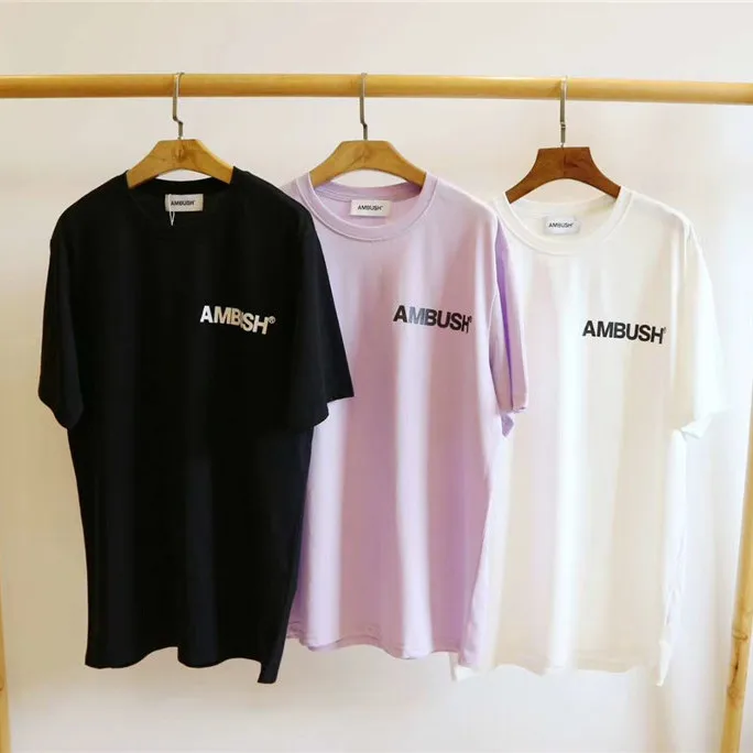 

Футболка с принтом «амбуш» для мужчин и женщин, хлопковая тенниска в стиле хип-хоп, уличная одежда, Стильная майка на лето