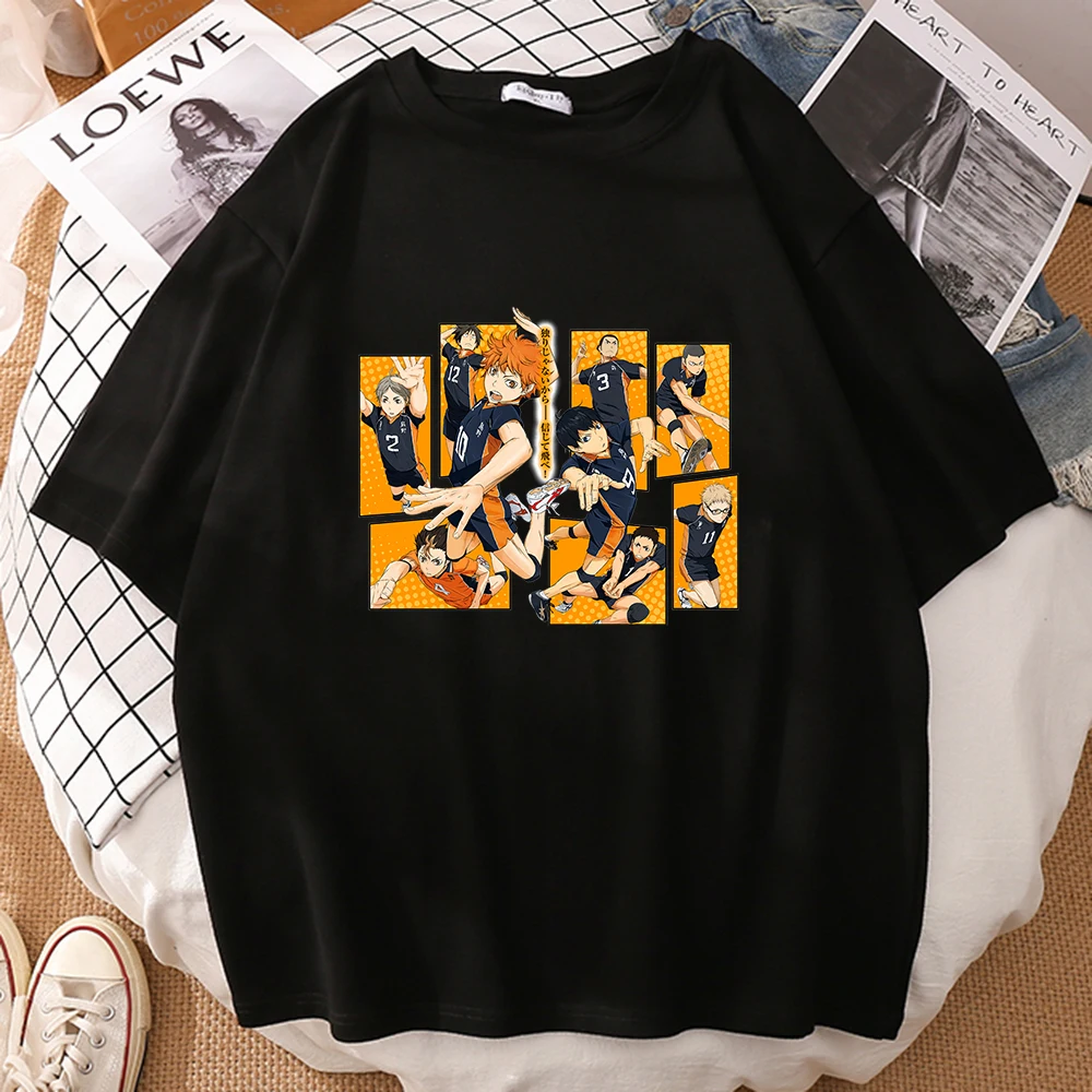 

Haikyuu Character Print Oversized T-shirts for Woman Summer 2021 Short Sleeve T shirts Breathable Hip Hop Plus Streetwear Tee