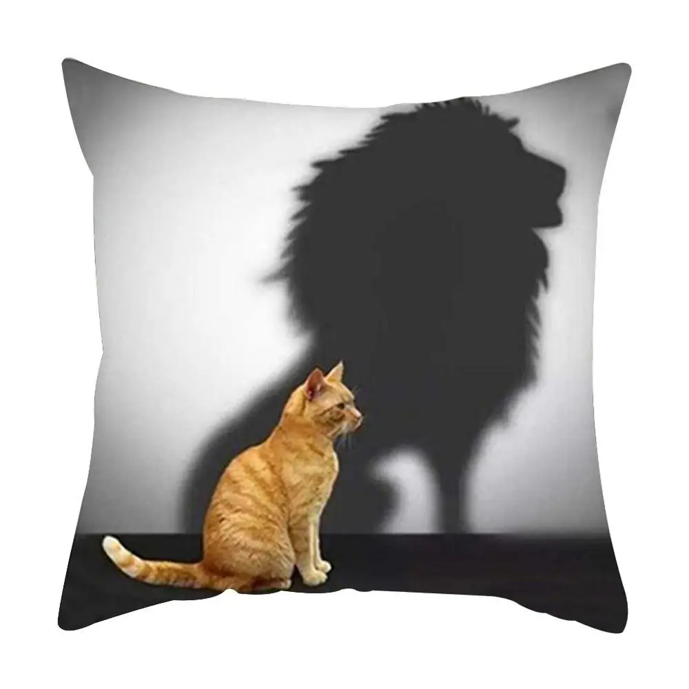 

New Cushion Cover Cute Animal Pattern Peach Skin Pillowcase Square Car Sofa Bedroom Pillowcase Home Decoration