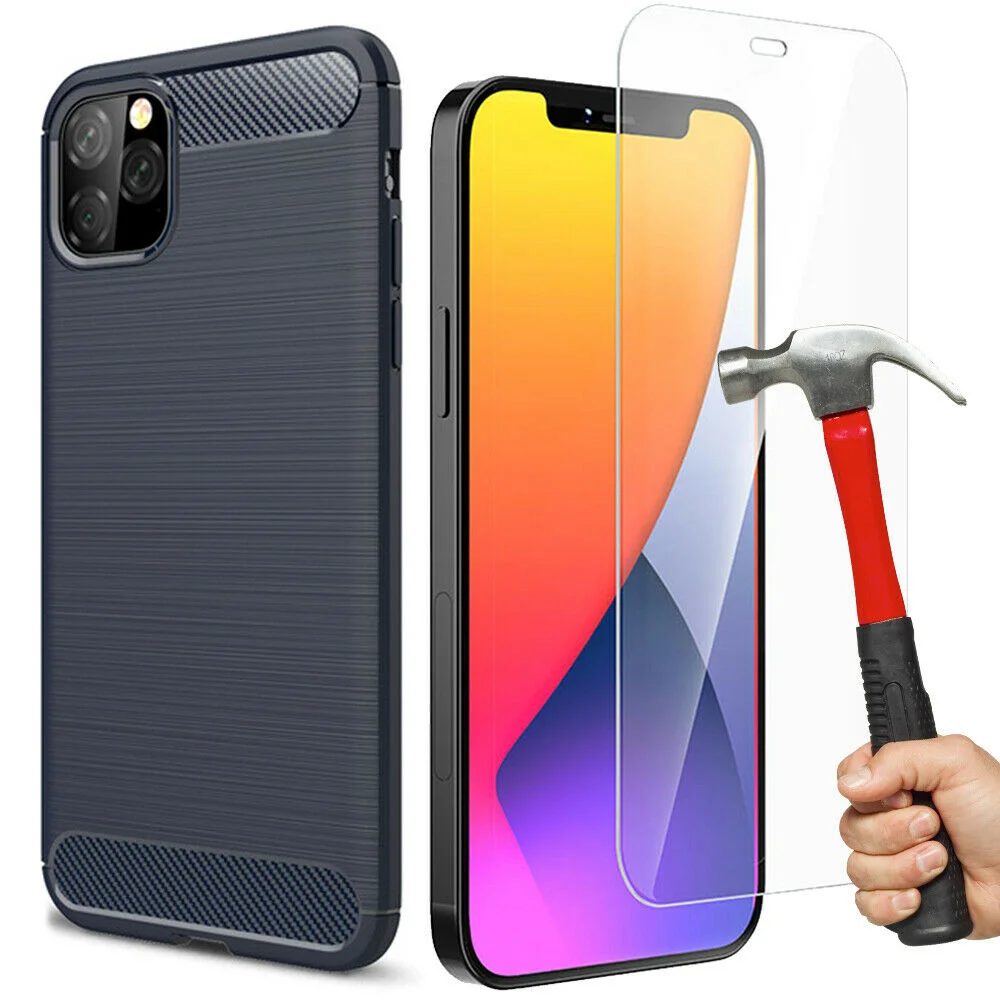 

Coque Housse + Verre Tremp Ecran For iPhone 12 Mini 12 Pro Max/11/XR/8/7/6S Plus