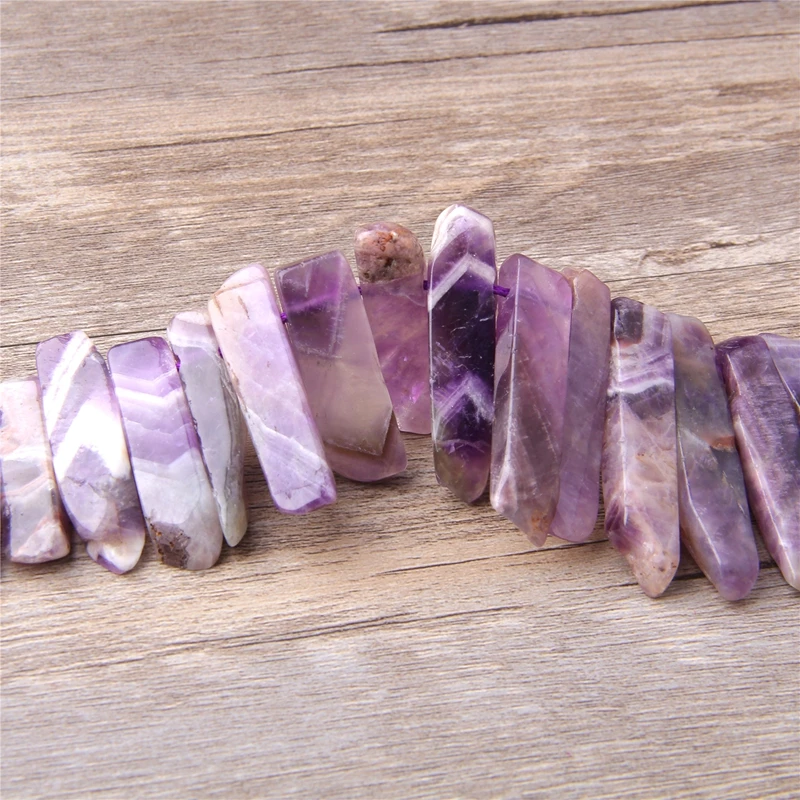 

Dream Amethys Point Beads Natural CrystalPendants For Jewelry Necklace Making Healing Energy Chakra Stone DIY Wedding Decor