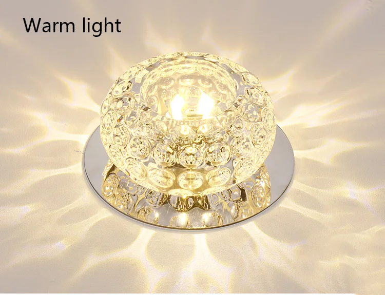 Warm light Светодиодный хрустальный потолочный светильник s современный круговой мини потолочный светильник светодиодный светильник для гостиной спальни прохода коридора кухни крыльца 3 Вт 5 Вт - Цвет корпуса: Warm light