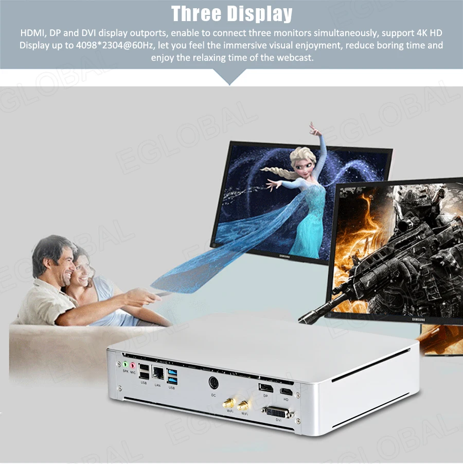 Мини игровой ПК HDMI DP DVI max 8K HTPC GTX 1650 GPU маленький компьютер Intel Core i7 9700F i5 9400F 7820HQ Windows