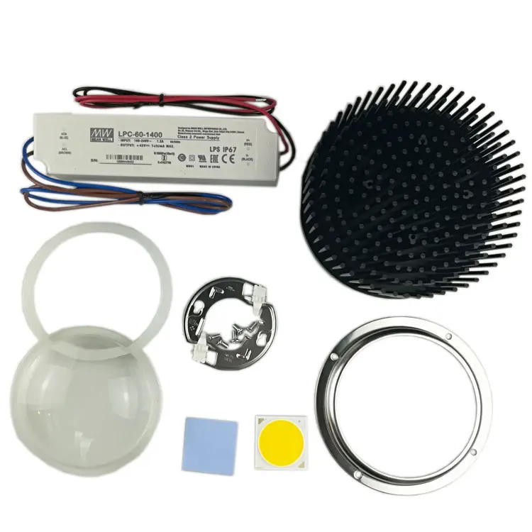 DIY CREE COB CXB3590 светодиодный светильник для выращивания с идеальным держателем 50-2303CR контактный плавник теплоотвод Meanwell драйвер 100 мм стеклянный объектив/Отражатель