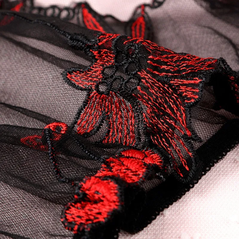 Привлекательные женские Соблазнительные вышитые узкие сетчатые трусики с