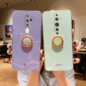 ring holder plating silicone phone stand case on for oppo reno2 z 2z 2 reno 3 4 5 6 pro plus 4 se find x3 r11s mirror cover free global shipping