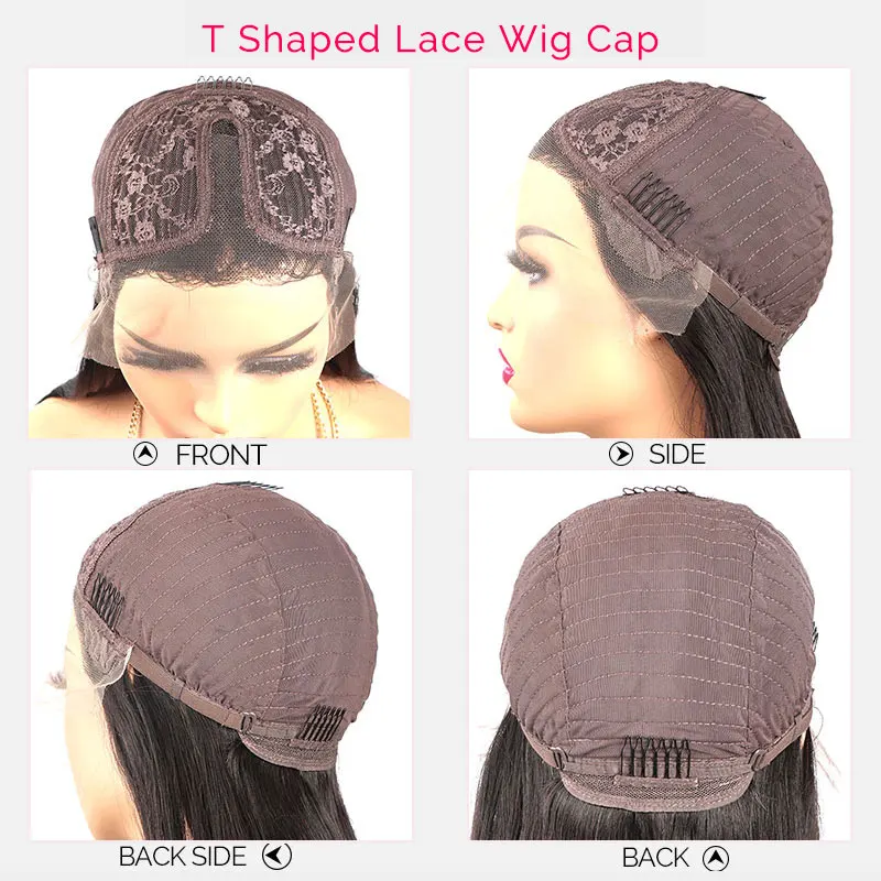 Парик Doors с кудрявыми волосами T-образные парики из человеческих волос коричневые