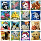 Серия с персонажами из мультфильмов о животных Единорог ковер Вышивка Подушка Knooppakket Рукоделие Набор защелка крючок Подушка Кнопка пакет knoopsen kussen