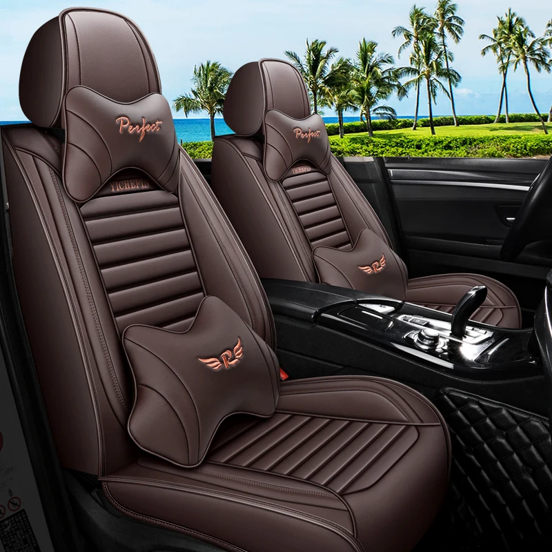 Чехлы на автомобильные сиденья из экокожи с полным покрытием искусственные