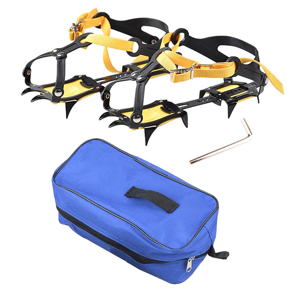 

10 Teeth Ice Crampons Winter Snow Boot Shoes Ice Gripper Anti-skid Ice Spikes Snow Traction Cleats Outdoor hiking fishing shoes