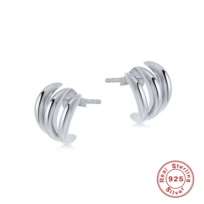 

Aide 925 Silver Earrings Unique Simple Style Earring For Women Fashionable Stud Earring Jewelry Zircon Pendientes Brincos Aretes