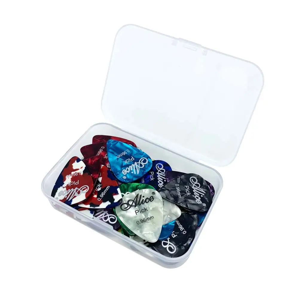 40 stück alice gitarre picks mit lagerung box lange lebensdauer vermittler bass pick druable material dicke 46 71 81 96 12 15mm free global