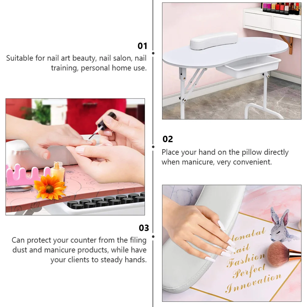 

1Pc Manicure Hand Pillow Washable Manicure Pillow Nail Beauty Tool White