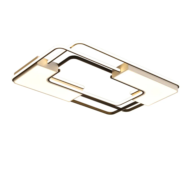 

New listing Square Modern LED Ceiling Lights For Living Room Bedroom Study Home indoor Acrylic Black White Ceiling Lamp Fixture