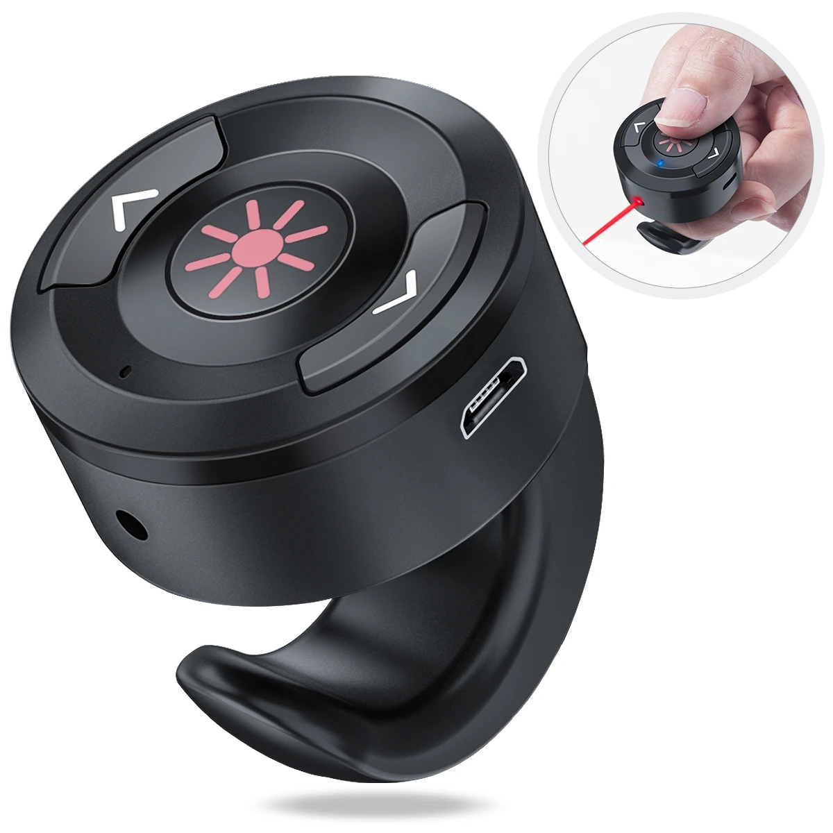 Радиочастотная Беспроводная указка 2 4 ГГц перезаряжаемое кольцо на палец USB с