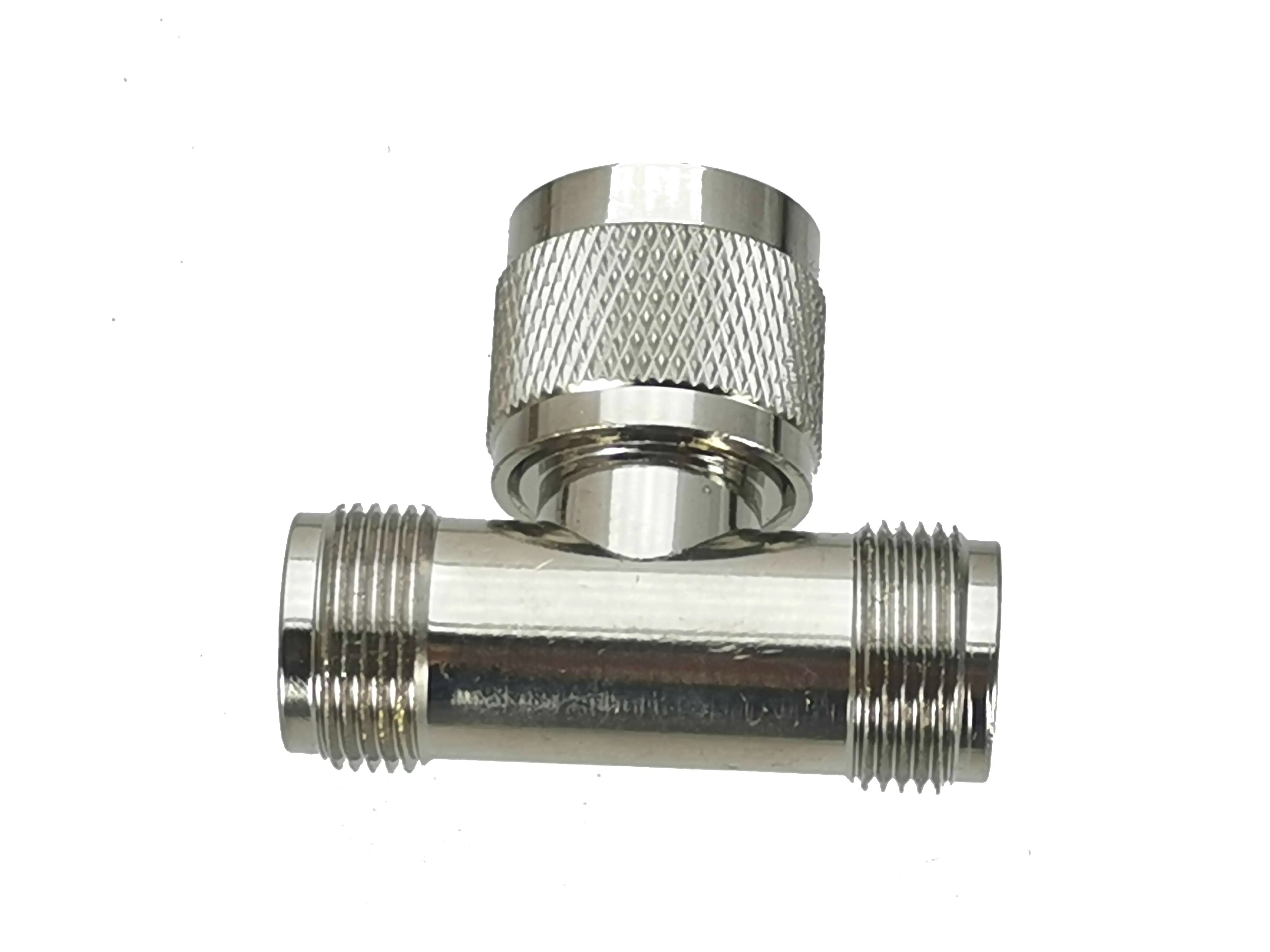 1Pcs N Male Plug to 2x Female Jack T Type RF Adapter Connector Coaxial High Quanlity Brass 50ohm |