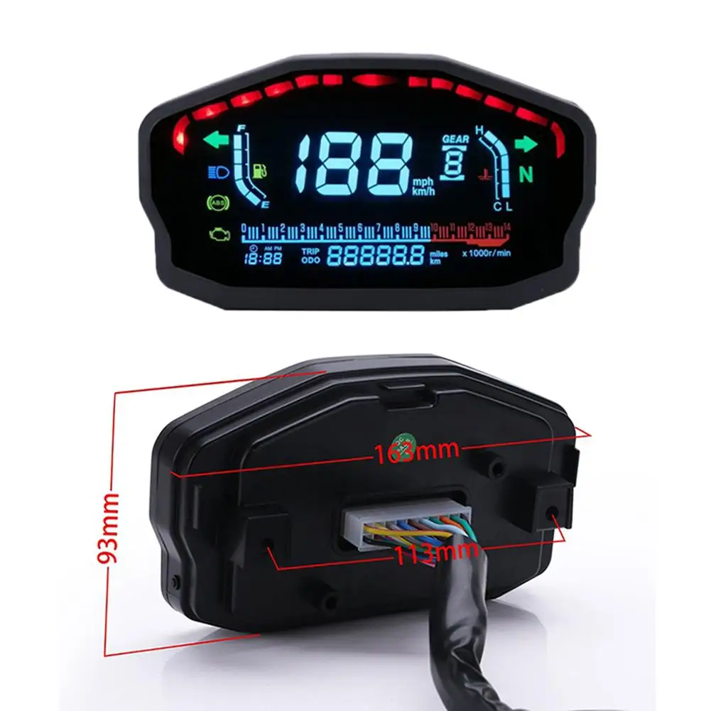 Motorcycle Modified Color Screen LCD Digital Instrument Shockproof Anti-glare Universal LED Speedometer Odometer | Автомобили и