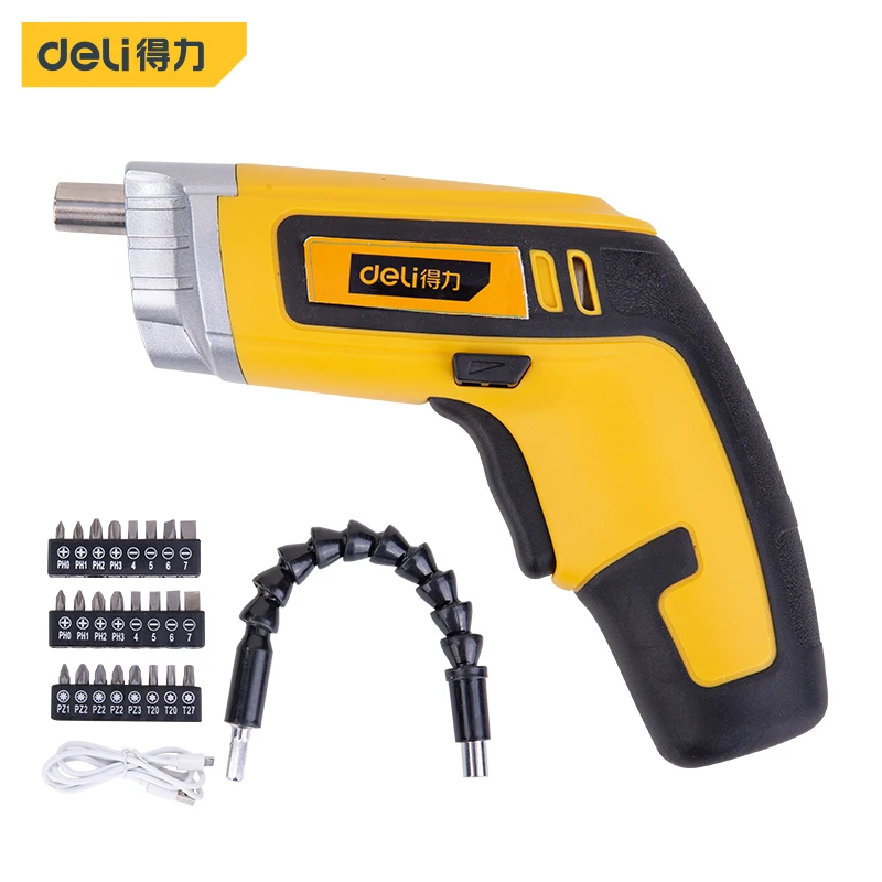 Deli 28 PCS Drill 3.6V Electric Screwdriver Set Multifunctional Rechargeable Lithium Battery Power Tools for Home Machine