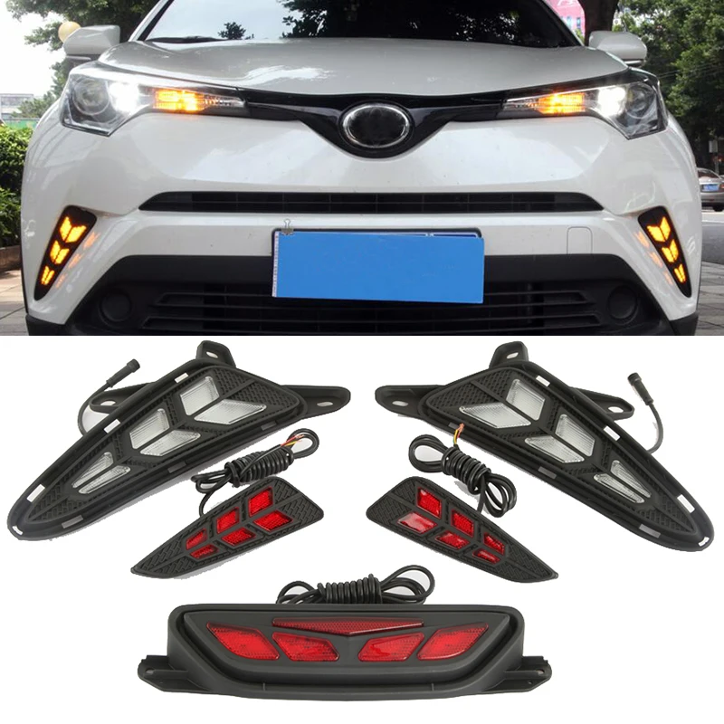 Для Toyota CHR C HR 2017 2018 светодиодный DRL Габаритные огни Задний бампер противотуманные
