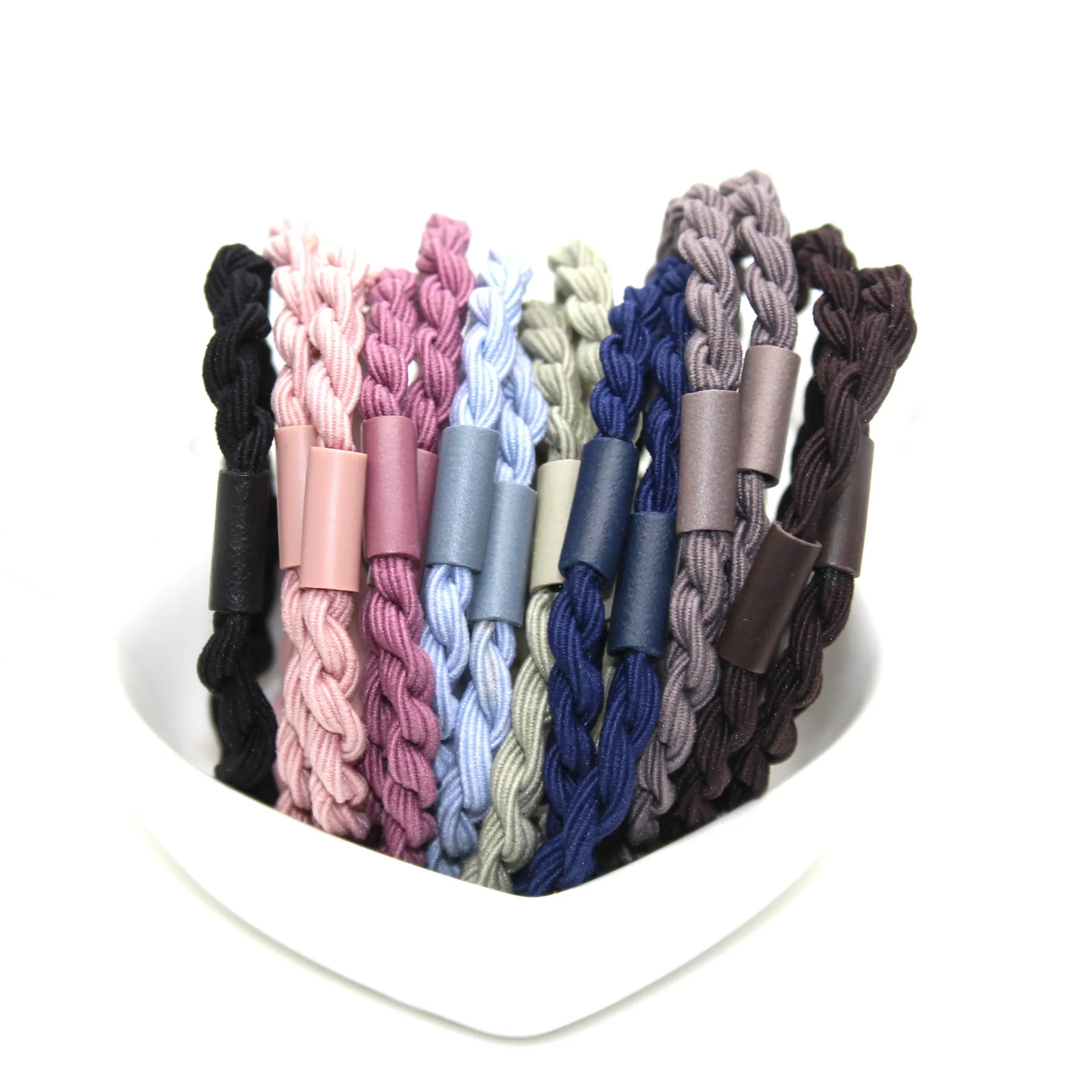 

5pcs/set Diameter 5.5cm/2.17inch Fashion Womenhair Accessories Elastic Hair Bands Scrunchie Ponytail Double Layer Brading Decor