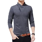 Бренд BROWON, футболка 2022, Мужская футболка, осенняя мода, футболка с длинными рукавами, мужская приталенная хлопковая футболка размера плюс M-5XL