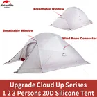 Палатка Naturehike Cloud Up, обновленная Ультралегкая силиконовая двухслойная палатка для кемпинга, на 1, 2, 3 человек, 20D, с алюминиевым полюсом