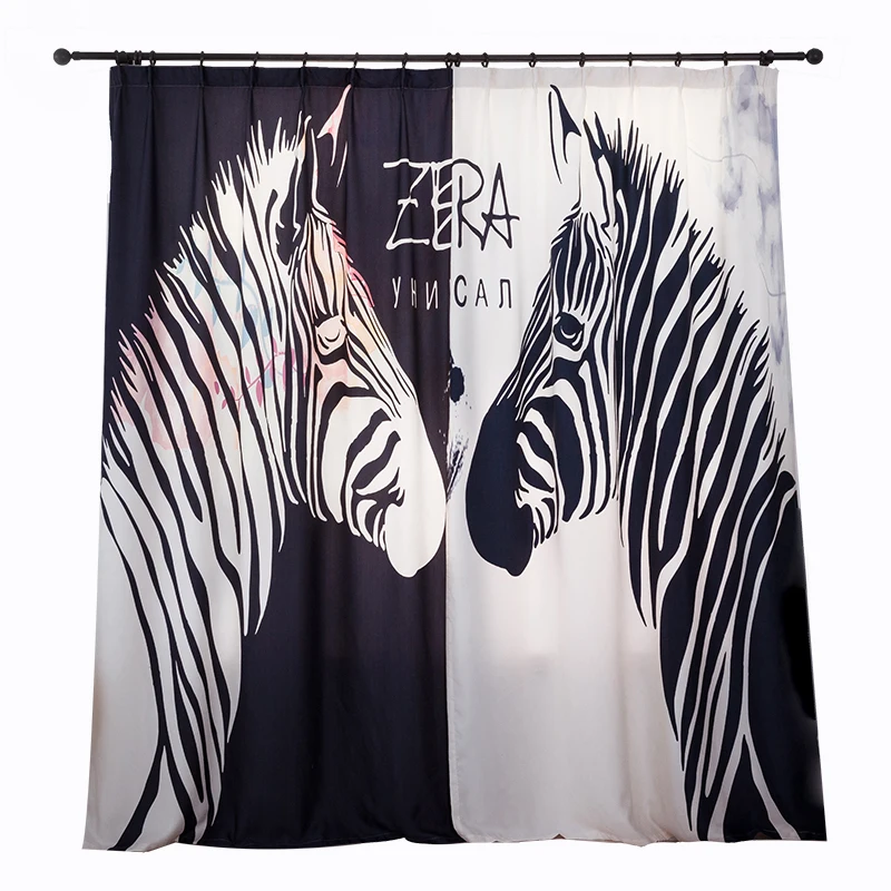 

Minimalist Modern Black and White Stripes Zebra Shade Curtains for Living Dining Room Bedroom.
