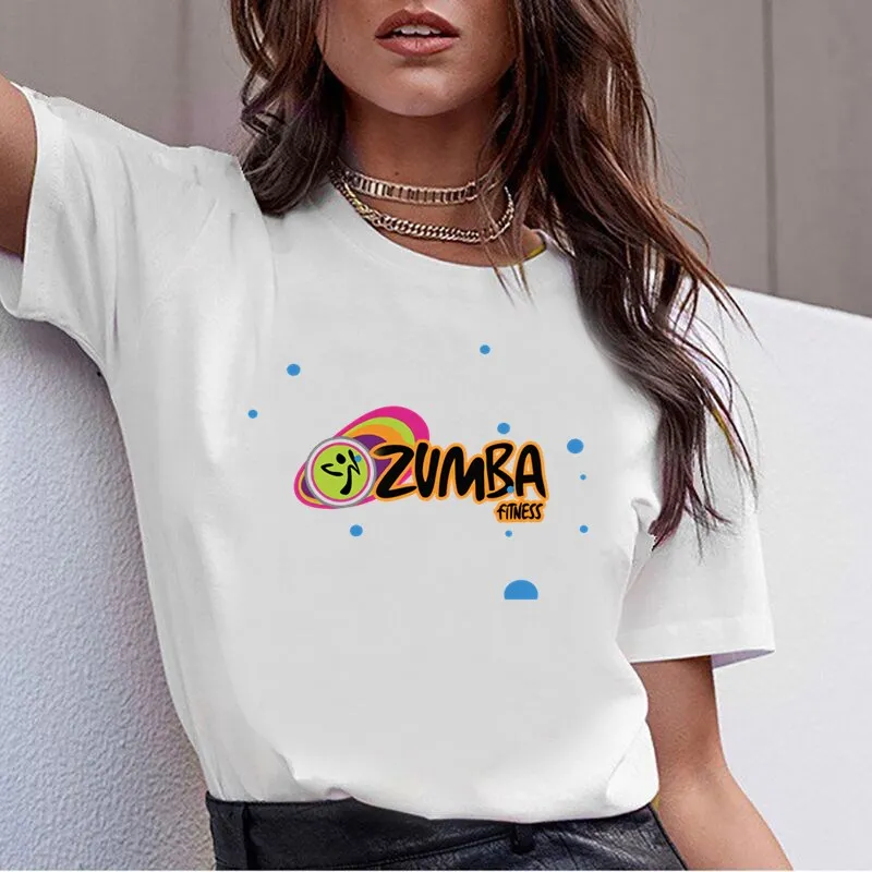 

Женская футболка Zumba с графическим рисунком для фитнеса, футболка для любителей танцев в стиле Харадзюку, женская футболка в стиле хип-хоп, л...