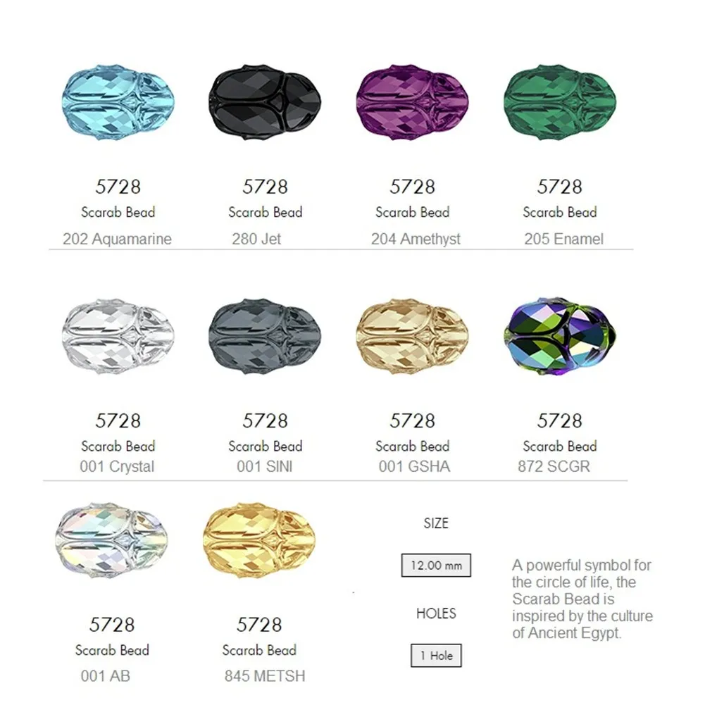 Hot 5728 Scarab Bead SCGRx2 12mm from Austria Loose Rhinestones For DIY Hiphop Jewelry Making Bijoux | Beads