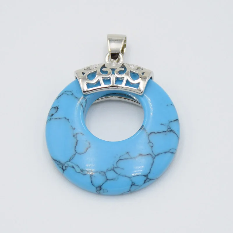 blue turquoises 1 шт посеребренный натуральный камень тигровый глаз пурпурные аметисты круглые полые формы ретро кулон для ожерелья ювелирные изделия - Окраска металла: blue turquoises