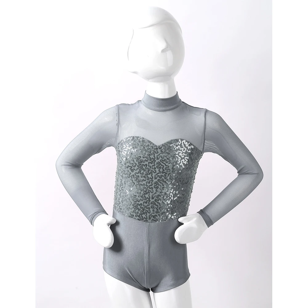 Балетное трико для девочек блестящее Тюлевое платье с блестками гимнастическое