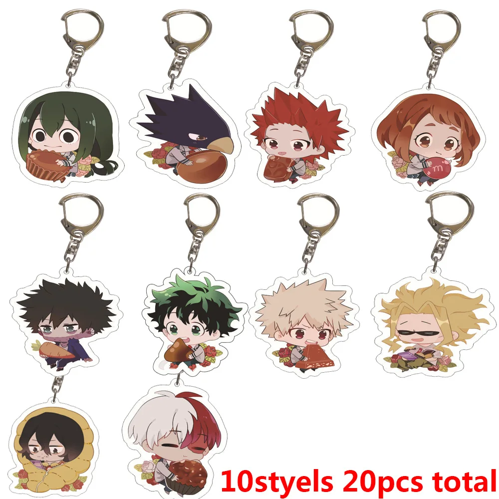 20 шт./лот My Hero Academia акриловый брелок Аниме Izuku Bakugou Katsuki Todoroki Shoto фигурка кулон