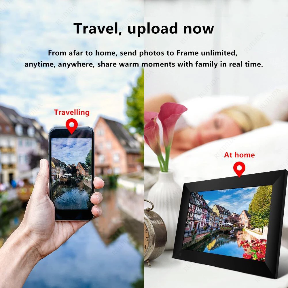 10-дюймовая цифровая фоторамка с Wi-Fi рамка для приложения умный альбом 16 ГБ 1280*800 IPS
