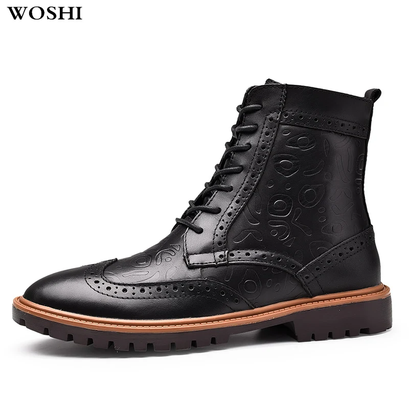 Мужские ботинки Martin из натуральной кожи с высоким берцем модные зимние теплые