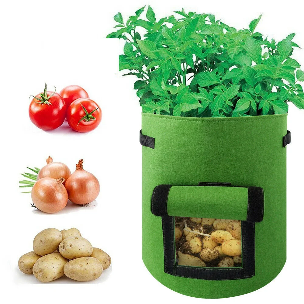 4 Gallon 7 Gallon 10 Gallon Potato Bags Tomato Veg Durable Re-Usable Balcony Patio Planters Grow Bag Garden Pot Decoration