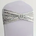 10 шт., 50 шт., золотистыесеребристые ленты из спандекса для стула