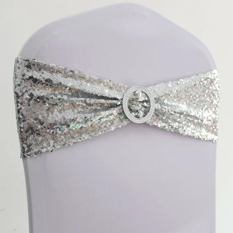 50 шт. золотистые/серебристые ленты из спандекса для стула|Перевязи| |