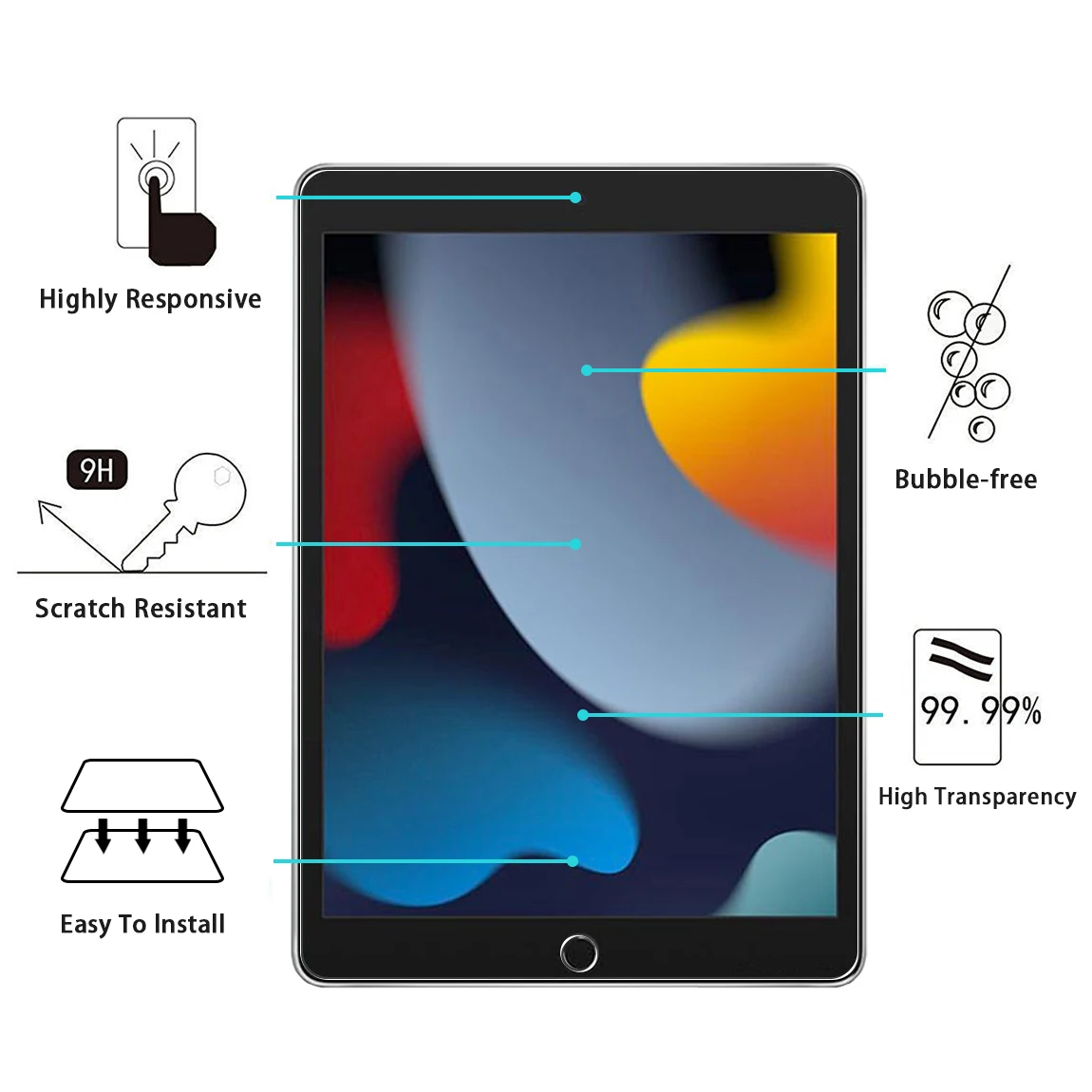 2 шт. закаленное стекло для iPad 10 9 7 5 Новинка 8 6 Air 4 3 mini 2020 2019 2018 2021 2022 защита экрана |