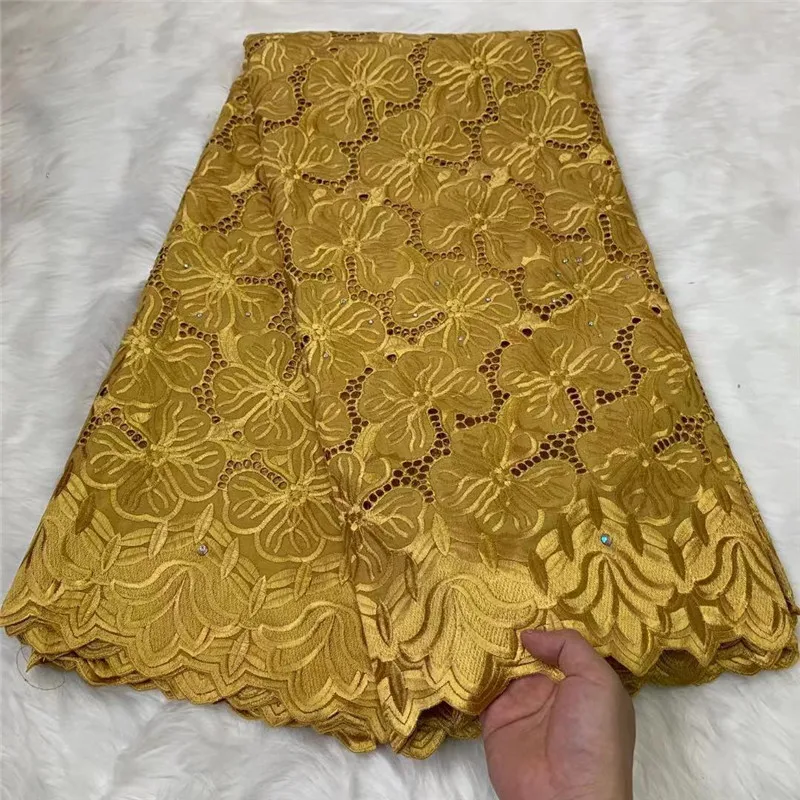 

5 Y Swiss lace fabric 2021 heavy beaded embroidery African lace fabrics 100% cotton fabric Swiss voile lace in Switzerland 7L517